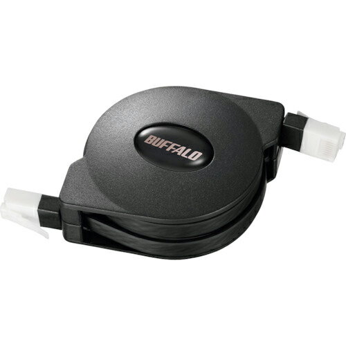 BUFFALO ツメの折れないCat6 LANケーブル 巻取式 2.5m ブラック ( BL6TM25BK ) (株)バッファロー