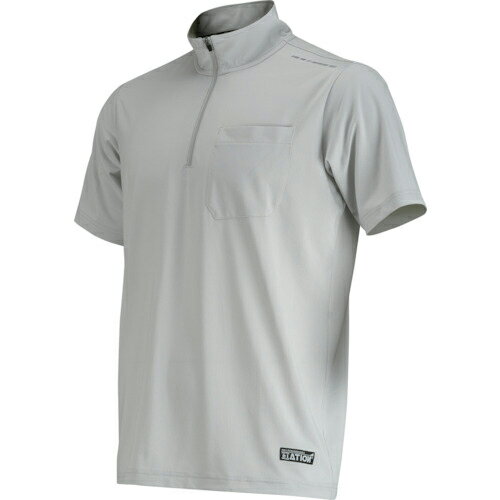 カジメイク 8845 Newシェイドドライナー半袖ZIPUPシャツ シルバーグレー M ( 8845-72-M ) (株)カジメイク