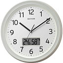 RHYTHM 電波 壁掛け時計(アナログ表示) 温湿度計付き カレンダー付 連続秒針 白 Φ325×50mm ( 8FYA02SR03 ) リズム(株)