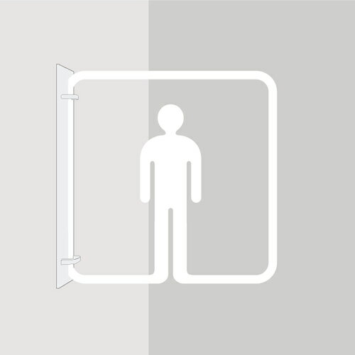 樂天商城 - グリーンクロス ツケレルン 3Wayピクトサイン(男子トイレ02) 白 ( 6300034848 ) 【メーカー取寄】