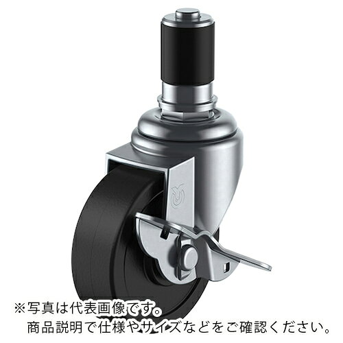乐天商城 - ユーエイ 差し込み式 自在 キャスター 導電ゴム 車輪径75mm ストッパー付き Sタイプ STF-S型 パイプ径22 ( STF-75RHES-24P ) 【メーカー取寄】