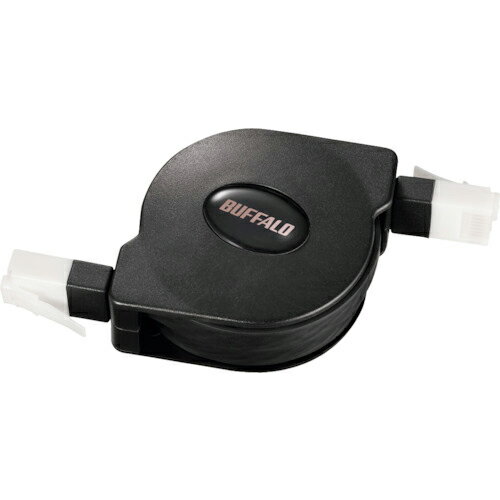 BUFFALO ツメの折れないCat6 LANケーブル 巻取式 1.5m ブラック ( BL6TM15BK ) (株)バッファロー