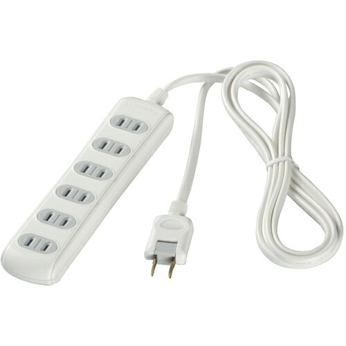 BUFFALO 2ピン式電源タップ 6個口タイプ シャッター付 2m ホワイト ( BSTAPSH2620WH ) (株)バッファロー