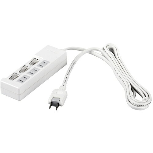 BUFFALO 2ピン式電源タップ 3個口タイプ 雷サージ防止/個別スイッチ付 5m ホワイト ( BSTAPSW2350WH ) (株)バッファロー