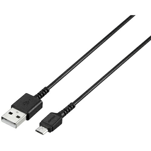 BUFFALO USB2.0ケーブル(Type-A to microB) スリム 3.0m ブラック ( BSMPCMB130BK ) (株)バッファロー