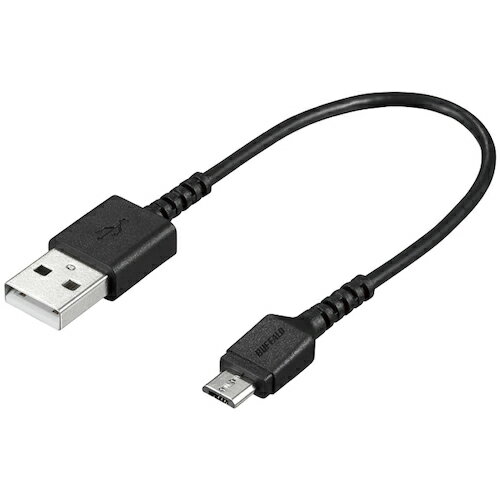 BUFFALO USB2.0 A to microB ラバーブッシュスリムケーブル 0.1m ブラック ( BU2AMBS01BK ) (株)バッファロー