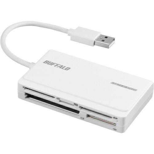 BUFFALO USB2.0 マルチカードリーダー UHS-I対応 ケーブル収納モデル ホワイト ( BSCR500U2WH ) (株)バッファロー