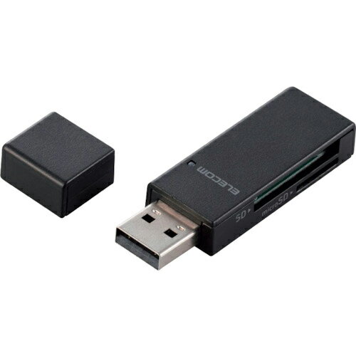 【SALE価格】ELECOM ( エレコム ) カードリーダー スティックタイプ USB2.0対応 SD+microSD対応 ブラック ( MR-D205BK )