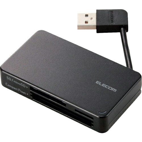 【SALE価格】ELECOM メモリリーダライタ ケーブル収納タイプ USB2.0対応 SD+microSD+CF対応 ブラック ( MR-K304BK ) エレコム(株)