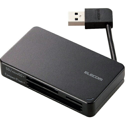 【SALE価格】ELECOM メモリリーダライタ ケーブル収納タイプ USB3.0対応 SD+microSD+CF対応 ブラック ( MR3-K303BK ) エレコム(株)