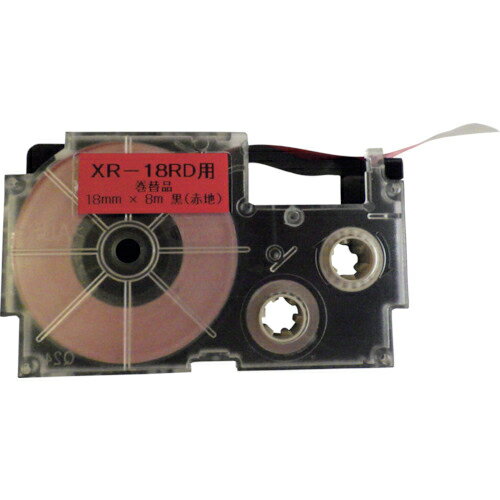 カシオ　ネームランド用リサイクルラベルテープ　XR－18　レッド XR-18-R-RE ( XR18RRE ) （株）オーシャンサプライ