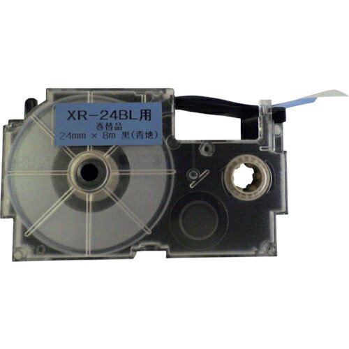 カシオ　ネームランド用リサイクルラベルテープ　XR－24　ブルー XR-24-B-RE ( XR24BRE ) （株）オーシャンサプライ