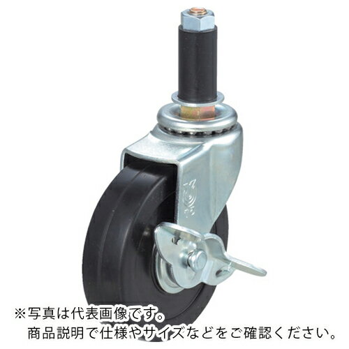 ユーエイ　ゴムパイプ16径差込みキャスターS付自在車　　40径ゴム車輪 LTF-40RS-16 ( 
