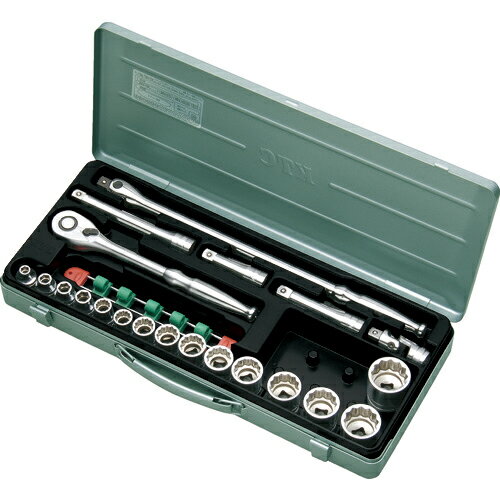 KTC ( 京都機械工具 ) 12.7sq.ソケットレンチセット(21点) 差込角12.7mm 21点セット 6角 12角 ( TB415X )