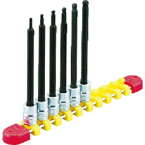 KTC ( 京都機械工具 ) 6.3sq.ロングボールポイントヘキサゴンビットソケットセット6コ組 ( TBT2L06BPBH )