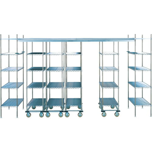 乐天商城 - ERECTA ( エレクター ) トップトラック＜スーパーシリーズ・ワイヤーシェルフ＞間口4010mm×奥行1220mm×高さ2200mm 棚板MS1220移動ユニット数4 ( TT37SEMS122U4D4 ) 【メーカー取寄】