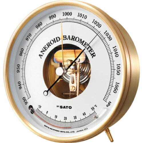 佐藤 アネロイド気圧計（温度計付き） （） ( 7610-20 ) （株）佐藤計量器製作所