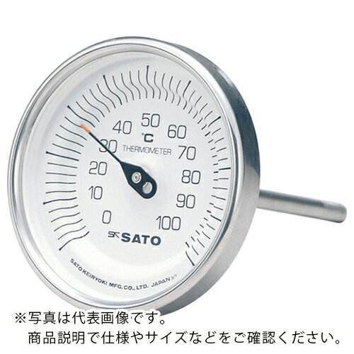 佐藤 バイメタル温度計BM−T型 測定温度範囲0〜150℃ 感温部長さ100mm ( BMT90S5 ) （株）佐藤計量器製作所