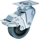 【SALE価格】ハンマー クッションキャスター旋回式ゴム車輪 100mm 線径2.0mm ストッパー付 ( 935BBE-FR100-20 ) ハンマーキャスター(株)