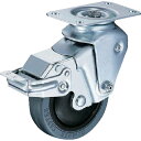 【SALE価格】ハンマー クッションキャスター旋回式ゴム車輪 100mm 線径2.9mm ストッパー付 ( 935BBE-FR100-29 ) ハンマーキャスター(株)