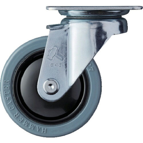 ハンマー 静音旋回式ゴム車輪(ナイロンホイール・ラジアルボールベアリング)75mm ( 420BBS-FR75 ) ハンマーキャスター(株)(4)