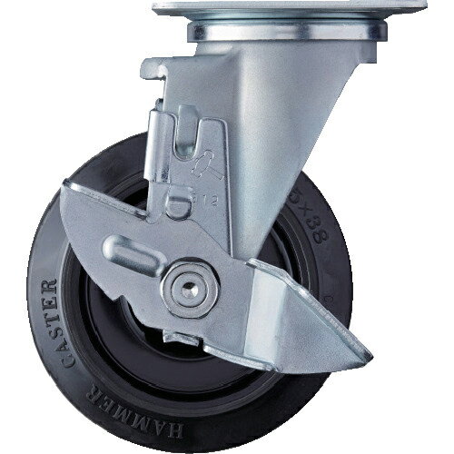 ハンマー ( ハンマーキャスター ) 特殊鋼板製 自在 SP付 ゴムB車125mm ( 413YS-FR125 )