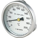 佐藤 バイメタル式表面温度計 サーモペッター 0~400℃ () ( 2340-40 ) (株)佐藤計量器製作所