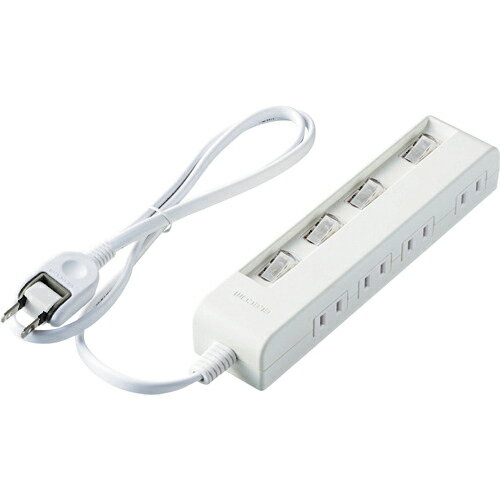ELECOM ( エレコム ) 省エネタップ 個別スイッチ 横挿し 4個口 1m ホワイト ( T-E5C-2410WH )