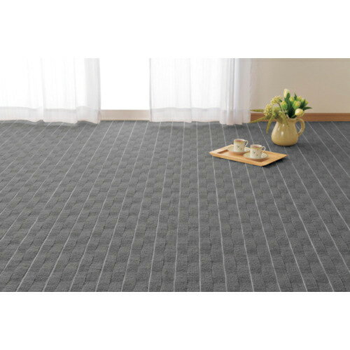 萩原 高級感のある平織りカーペット メテオ 江戸間2帖 グレー 1760×30×1760 ( 600021120 ) 【メーカー取寄】