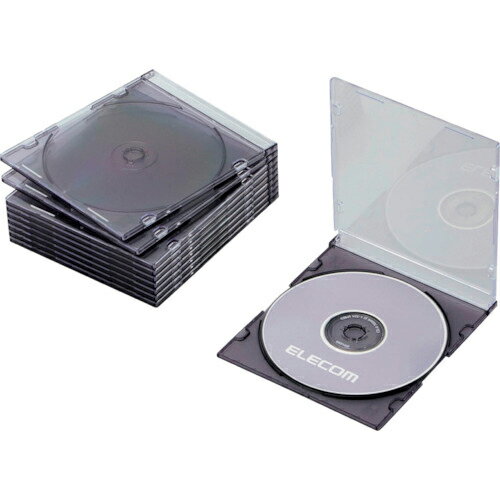 ELECOM CD・DVD・Blu-rayスリムプラケース1枚収納Cブラック10枚入 ( CCD-JSCS10CBK ) エレコム(株) 【..