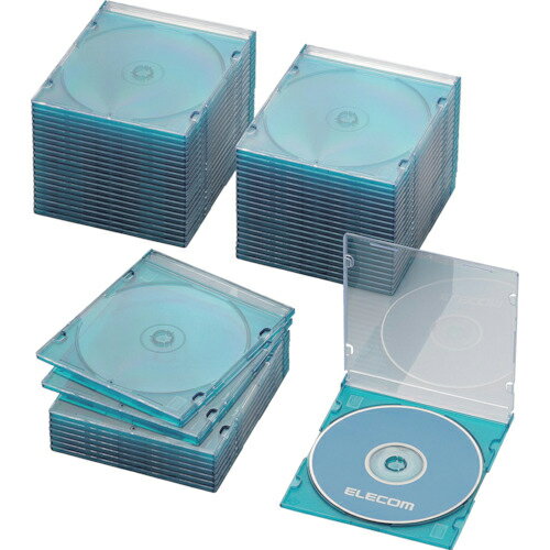 ELECOM CD・DVD・Blu-rayスリムプラケース 1枚収納ブルー 50枚入 ( CCD-JSCS50CBU ) エレコム(株) 【メ..
