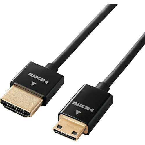 【SALE価格】ELECOM ( エレコム ) HDMIminiケーブル スリム イーサネット対応 1.5m ブラック ( CAC-HD14SSM15BK ) エレコム(株) 【メーカー取寄】