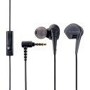 ELECOM ステレオヘッドホン(マイク付) 耳栓タイプ 直径3.5mm 10.0mmドライバ ブラック ( EHP-GB10MXBK ) エレコム(株) 【メーカー取寄】