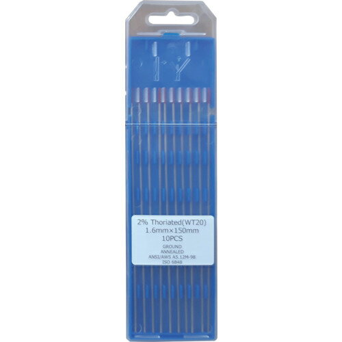 マイト トリウム入電極1.6mm×150mm(10本) ( WT20-1.6 ) マイト工業(株) 【メーカー取寄】