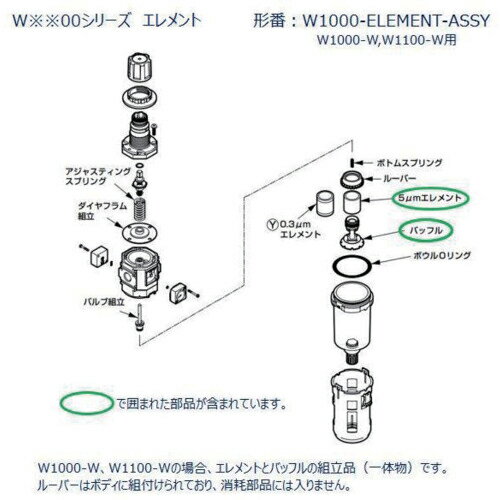CKD W1000シリーズ用 エレメント組立 ( W1000-ELEMENT-ASSY ) 【メーカー取寄】