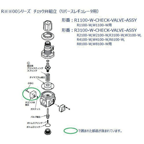 CKD R1100、W1100シリーズ用 チェック弁組立 ( R1100-W-CHECK-VALVE-ASSY ) 