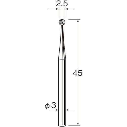 リューター ( 日本精密機械工作 ) 軸付電着ボラゾン砥石 ( N1025 )