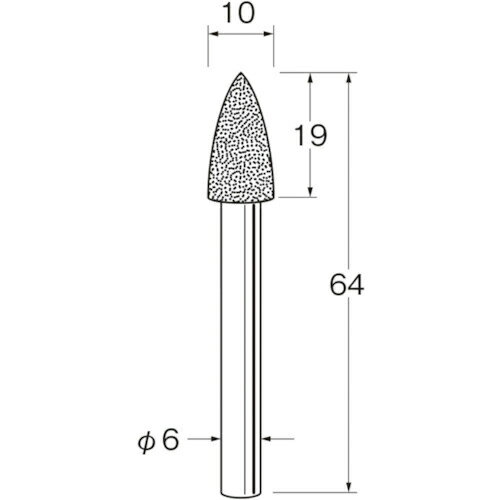リューター ( 日本精密機械工作 ) 軸付電着ボラゾン砥石 ( N2410 )