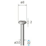 ナカニシ ハイスピード鋼カッター ソロバン型 φ8×2×軸φ3 ( 31181 ) (株)ナカニシ 【メーカー取寄】