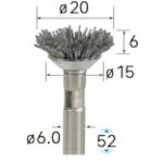 乐天商城 - ナカニシ 砥粒入りナイロンブラシ ベベル φ20×6×軸φ6 線φ0.55 ( 52136 ) 【メーカー取寄】