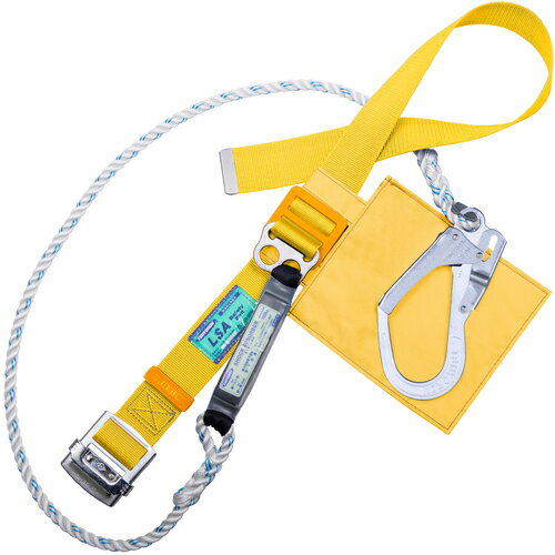 TSUYORON ( 藤井電工 ) 胴ベルト型墜落制止用器具(ロープタイプ) LSA(三つ打ちロープ) 黄 Mサイズ 幅50MM×長さ1200MM ( TBLSA599YMBP ) 藤井電工(株) 