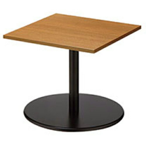 NAIKI　ミーティングテーブル　KLR型／天板：ミディアムウォールナット　脚：ブラック／W600×D600×H500..