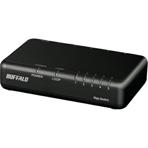 BUFFALO Giga 5ポート スイッチングハブ 電源外付け プラスチック筐体 マグネット付 ブラック ( LSW6-GT-5EP/BK ) (株)バッファロー