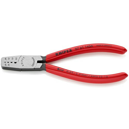 KNIPEX エンドスリーブ用圧着ペンチ プラスチックハンドル ( 9761-145A )