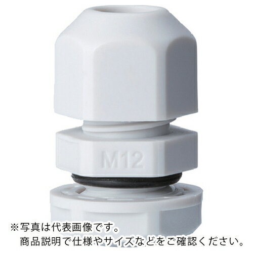タカチ Mネジケーブルグランド 低価格タイプ ライトグレー ( RM12S-7S ) (株)タカチ電機工業