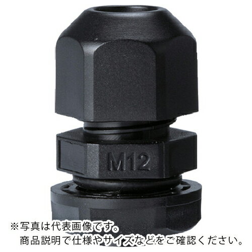タカチ Mネジケーブルグランド 低価格タイプ ブラック ( RM12S-7B ) (株)タカチ電機工業