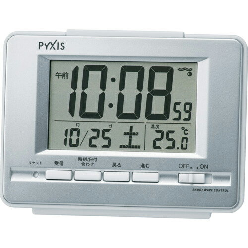SEIKO ピクシス電波目ざまし時計 銀色メタリック 90×123×46mm ( NR535W ) セイコーウオッチ(株)クロック