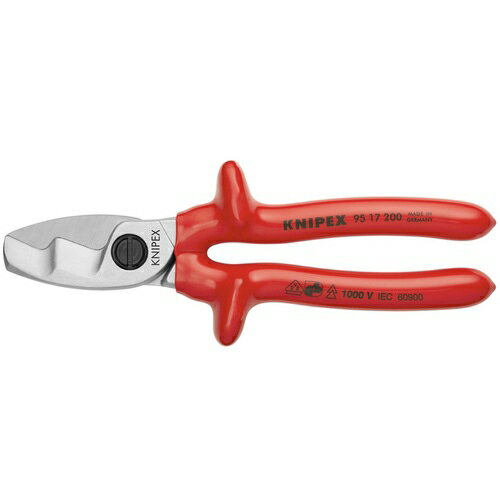 KNIPEX 絶縁ケーブルカッター 1000V絶縁ディップコートハンドル 200mm ( 9517-200 ) KNIPEX社