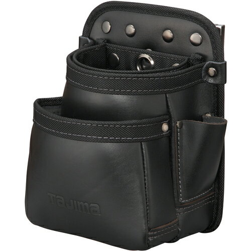 特長：堅牢でしなやかな上質レザーを厳選しています。ベルトからの浮きを防止するサイドクリップタイプです。摩耗、変形に強いパイピング構造です。幅広い職人さんに適したスタンダード形状です。用途：工具収納用。仕様：色：黒形状：腰袋2段小幅(mm)：190奥行(mm)：148高さ(mm)：230セフ取付収納物総重量：3kg以下セフホルダー別売材質／仕上：本体：牛革内袋：ナイロンリベット：スチール注意：ご使用にはセフホルダーが必要です。（セフホルダー別売）必ず許容総重量以内でご使用ください。製品仕様は予告なく変更する場合がございます。　●代表画像について 商品によっては、代表画像を使用している場合がございます。 商品のカラー、サイズなどが異なる商品をイメージ画像として 使用させて頂いている場合がございます。 必ず、商品の品番と仕様をご確認のうえ、ご注文お願いいたいます。 　●北海道・沖縄・離島・一部地域の送料について 別途追加で送料がかかる場合がございます。 送料がかかる場合は、メールにて送料をご連絡させて頂き、 お客様にご了承頂いてからの手配となります。 　●お買上げ明細書の廃止について 当店では、個人情報保護と環境保護の観点から同封を廃止しております。 お買上げ明細書が必要な場合は、備考欄に「お買上げ明細必要」と 記載お願いいたします。 当店からの出荷の場合は、同封にて発送させて頂きます。 （※メーカー直送の場合は、PDFデータをメールさせて頂きます。） 　注意事項 ※商品名に【2個セット】等、数量の明記がない場合は1個での販売となります。