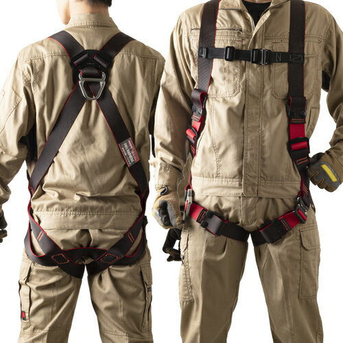 TSUYORON ( 藤井電工 ) レヴォハーネス ハーネス本体のみ 黒・赤 Lサイズ ( TH-508-OT-BKR-L-BX )